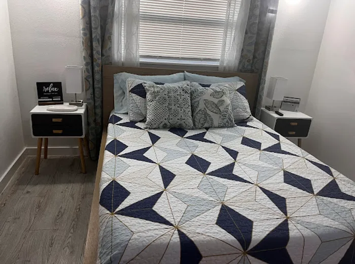 Bedroom kept guest-ready on a recurring cleaning plan
